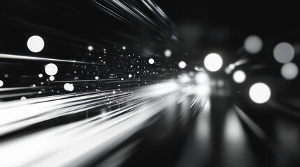 abstract white and gray bokeh lights background with motion blur
