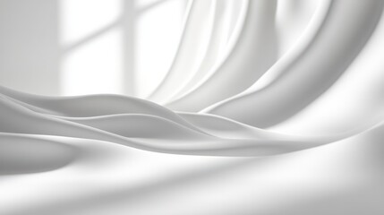 Abstract white studio background for product presentation. Empty room with shadows of window. Display product with blurred backdrop. Soft focus