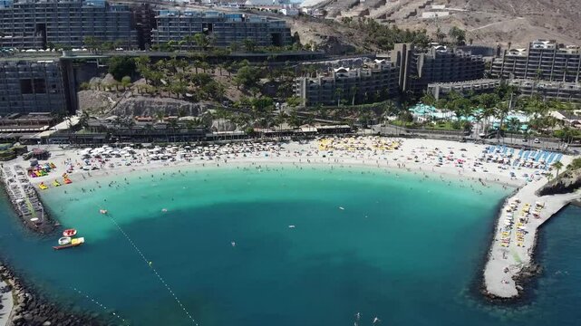 Playa Amfi del Mar drone view
