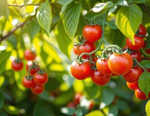 Tomato Harvest in a Lush Garden