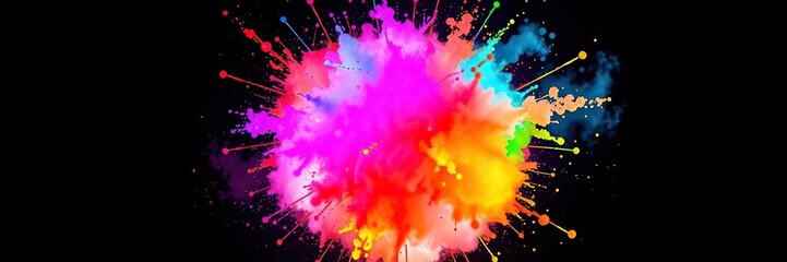 Glowing splashes of color in a spherical shape, dynamic movement, high-tech design