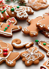 Christmas decorated gingerbread cookies