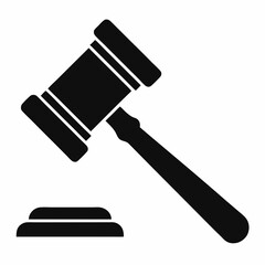 Gavel Justice silhouette vector illustration on a white background 