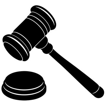 recommend clip art: Gavel Justice silhouette vector illustration on a white background 