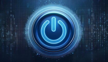 Power On: A futuristic, neon-glowing power button pulsates against a digital backdrop, symbolizing the start of something groundbreaking.