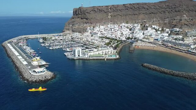 Puerto de Mogan drone view