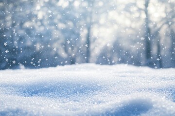 Beautiful snowy background winter snowflakes landscape.