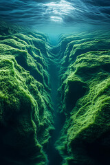 Obraz premium Underwater River with Dramatic Depths