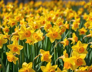 Obraz premium Blooming Daffodils in a Spring Meadow