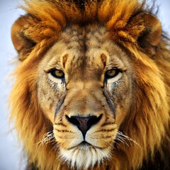 Fototapeta premium a lion sitting on a white background