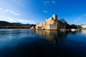 castle old stone fortress coast sea Collioure