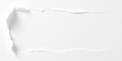 Fototapeta premium White paper with a ripped edge, revealing a hidden message, secret message, parchment