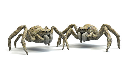 Fototapeta premium Giant Spiders on a Transparent Background Showcasing Eerie Details Generative AI