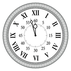 Watch face with hour and minute hands