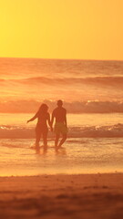 Fototapeta premium walking on sunset