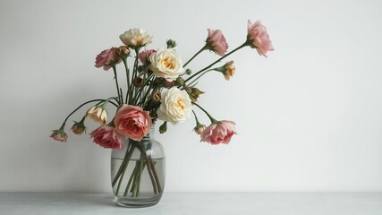 A lonely vase filled with wilting flowers symbolizing neglect and mourning, neglected, sadness, forgotten © Chanchai