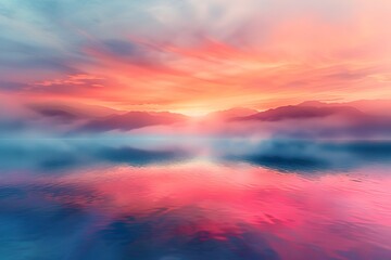 Fototapeta premium Serene Sunset Over Tranquil Waters