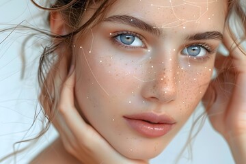 Ethereal Beauty: A Close-Up Portrait with Sparkling Details