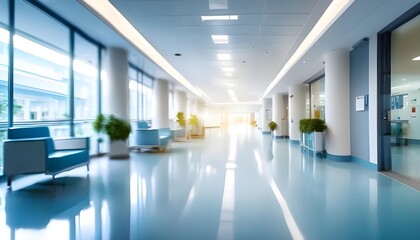 blur image background of corridor in hospital or clinic image.