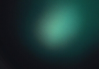 Obraz premium Dark green color gradient grainy background, illuminated spot on black, noise texture effect