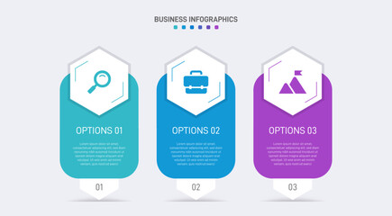 Horizontal progress bar featuring 3 arrow-shaped elements, symbolizing three six stages of business strategy and progression. Clean timeline infographic design template. Vector for presentation