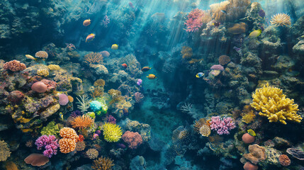 Fototapeta premium coral reef with fish