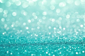 Shimmering aqua turquoise and teal green bokeh glitter sparkle background with a dreamy, cloud-like texture, cloud like texture, soft focus, glitter, iridescent colors, teal green