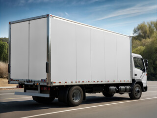 An image of a white truck on a road