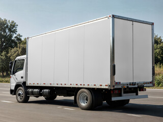 An image of a white truck on a road