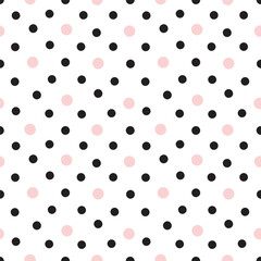 Seamless background with polka dots. Vector illustration for valentines day, wrapping paper, greeting cards, etc.