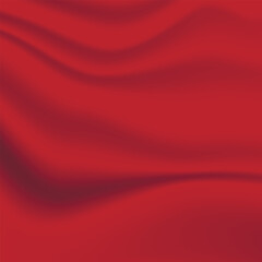 Silk red background. Abstract vector pattern with copy space. Liquid wave texture, smooth drapery wallpaper. Wedding fabric, satin. Wavy design for banner, card, postcard, backdrop