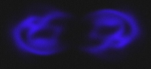 Vibrant abstract background with a grainy texture formed by two shimmering blue orbs