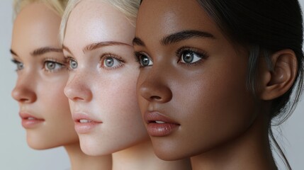 Fototapeta premium Women friends with different skin types