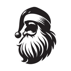 Santa Claus Silhouette  vector set black color and solid white background