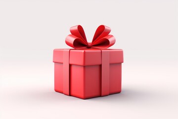 Obraz premium A red gift present box.