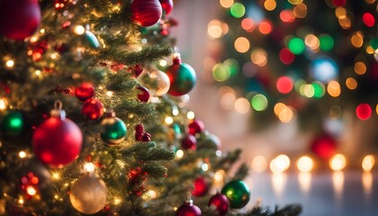 Obraz premium Red and green christmas tree decoration