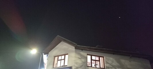 house at night, upstairs