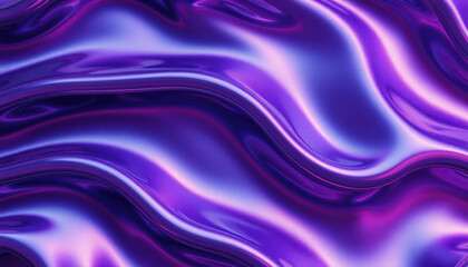 Obraz premium Sleek purple waves create mesmerizing texture, blending shades of violet and lavender. This vibrant design evokes sense of fluidity and elegance, perfect for backgrounds