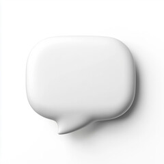 Minimalistic White Speech Bubble Isolated on White Background