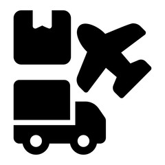 Fototapeta premium logistic glyph icon