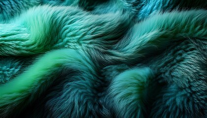 Obraz premium Soft Blue and Green Fluffy Fur Texture Background