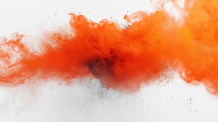 Vibrant orange smoke on a glossy white textured background, modern and eye-catching, ultra-realistic and fresh,