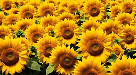 Fototapeta premium background of sunflowers, sunflower field background, sunflower field in summer, sunflower wallpaper