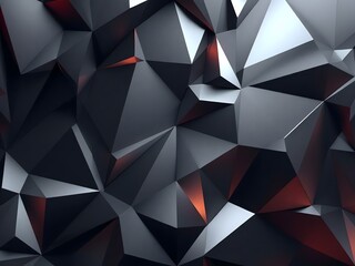Fototapeta premium Abstract 3D Triangular Pattern with Sharp Edges and Metallic Sheen, Creating a Futuristic and Geometric Background