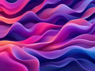 Obraz premium 3D Abstract Wave Pattern with Flowing Lines and Gradient Colors, Creating a Dynamic and Modern Background