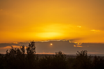 Warm sunset over Vilnius from Liepkalnis