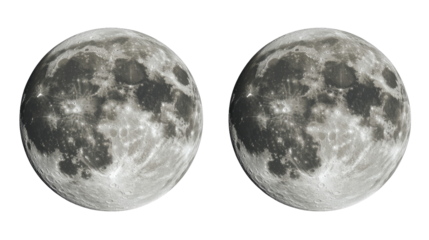 Illustrations of Detailed Moon Icons Set on a Transparent Background Generative AI