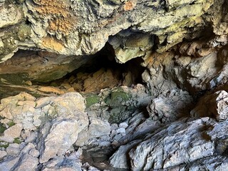 Cave Cavlinska pecina near Obrovac, Croatia - Čavlinska pećina ili izvorišna špilja Čavlinska peć pored rijeke Zrmanje - Muškovci, Hrvatska