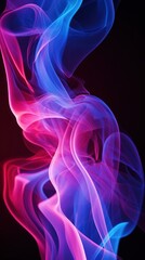 Naklejka premium Neon smoke objects pattern purple illuminated.