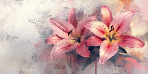 Pink Lilies in Vase